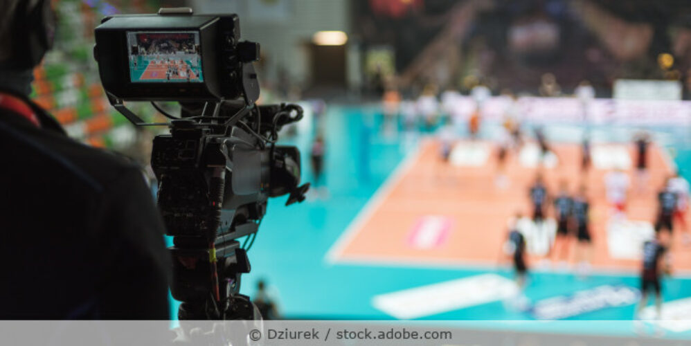 Kamera filmt Volleyballspiel